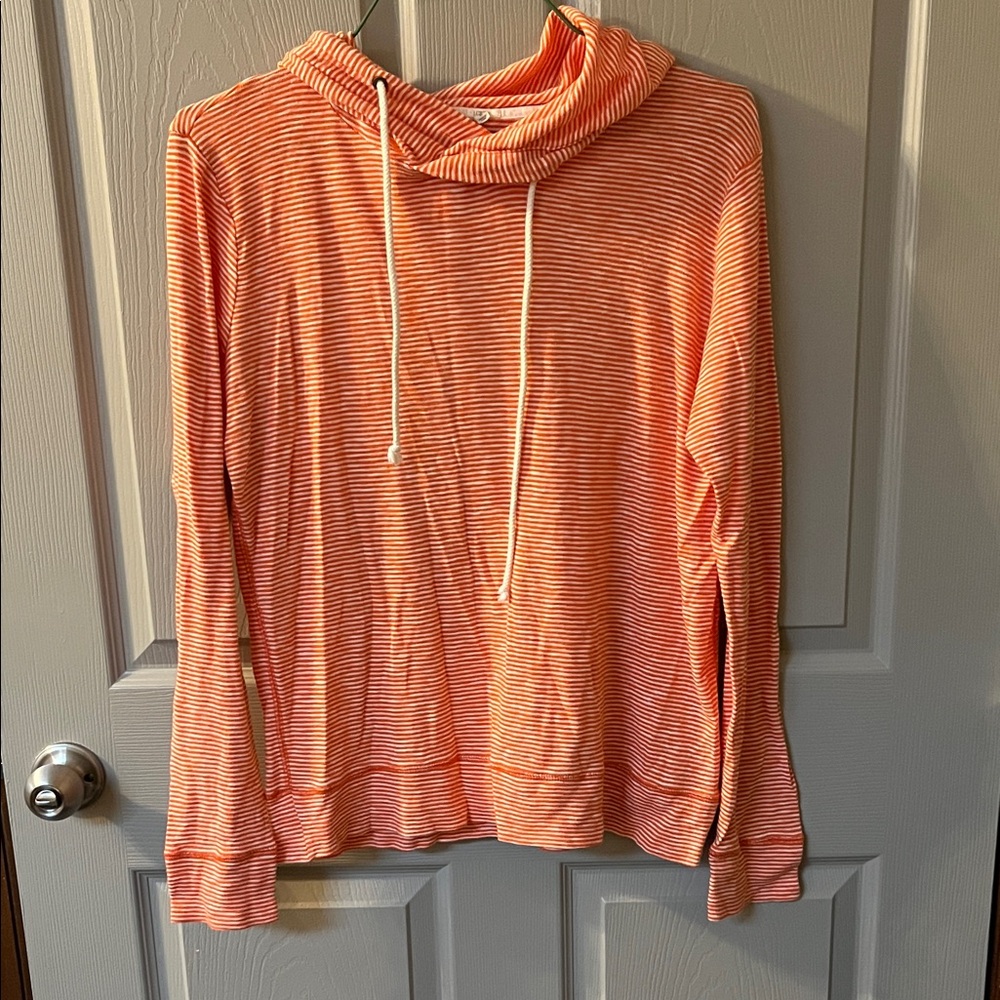7/$20 J. Crew Orange Striped Cowl Neck Sweater 7/$20